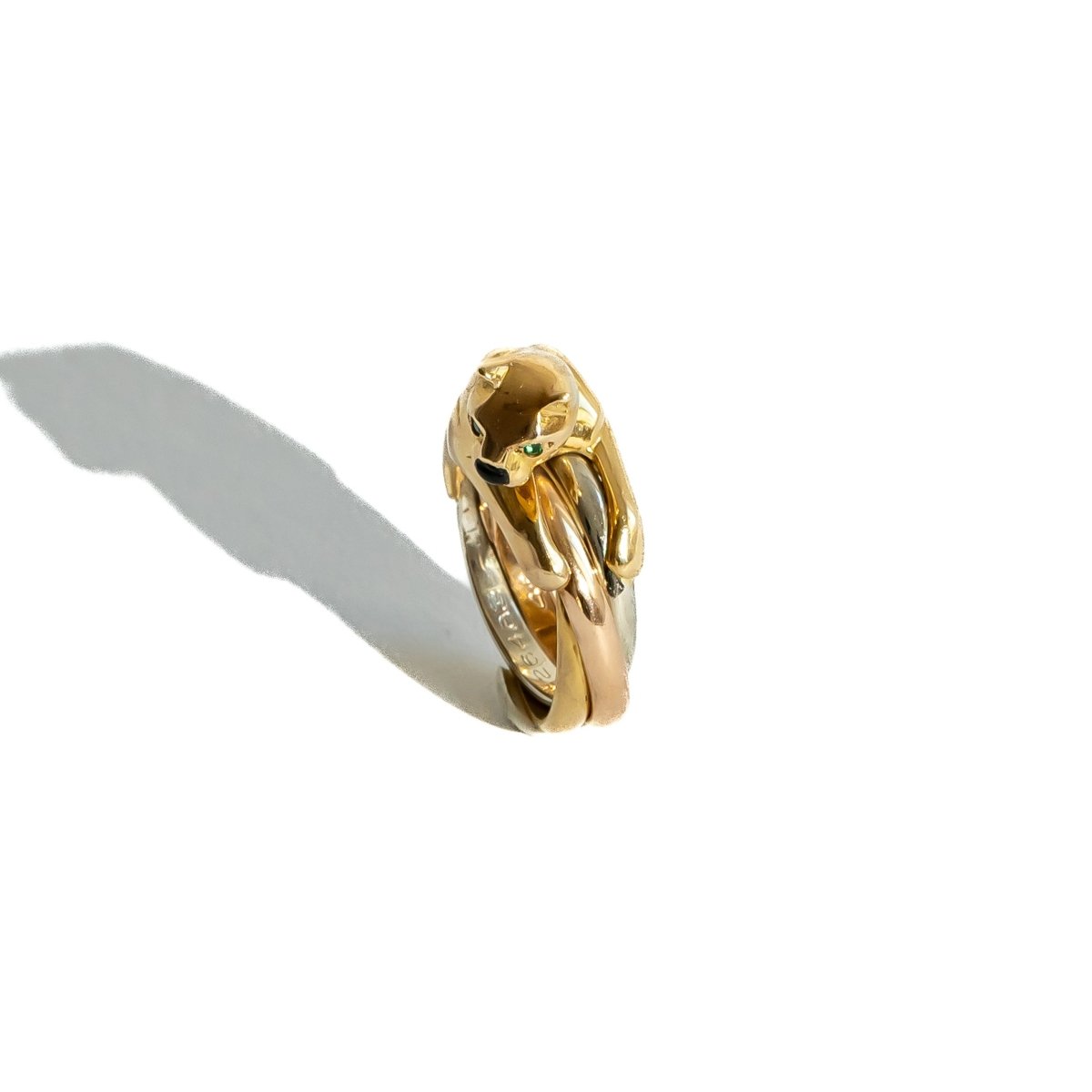 Bague CARTIER Trinity Panthère en or blanc, or jaune et or rose - Castafiore