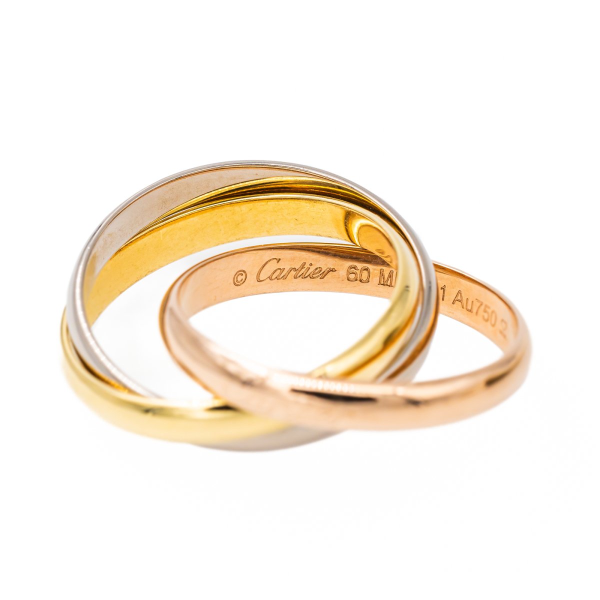 CARTIER “Trinity” ring in three golds – Castafiore