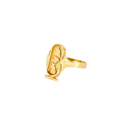 Bague Cartouche égyptien en or jaune - Castafiore
