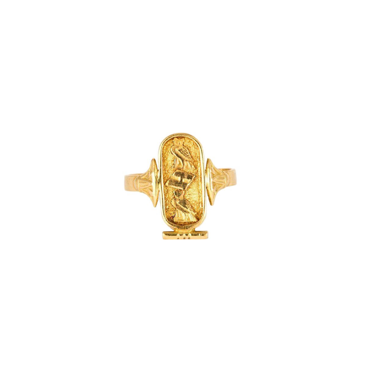 Bague Cartouche égyptien en or jaune - Castafiore