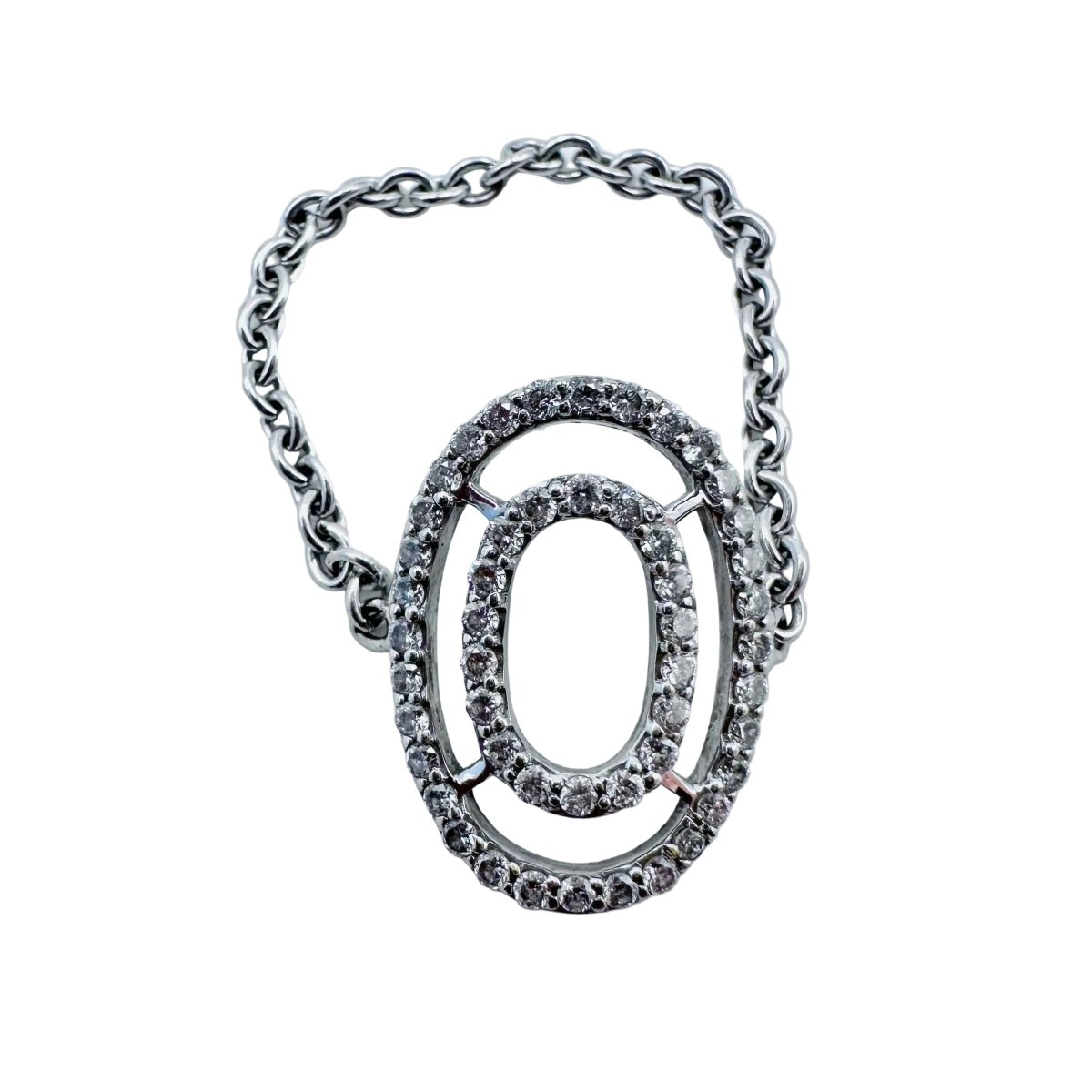Bague Chaîne en or blanc et diamants - Castafiore