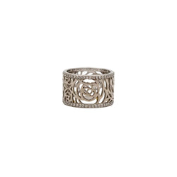 Bague CHANEL "Camélia Fil" en or blanc et diamants - Castafiore