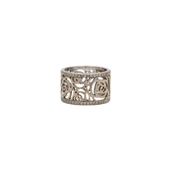 Bague CHANEL "Camélia Fil" en or blanc et diamants - Castafiore