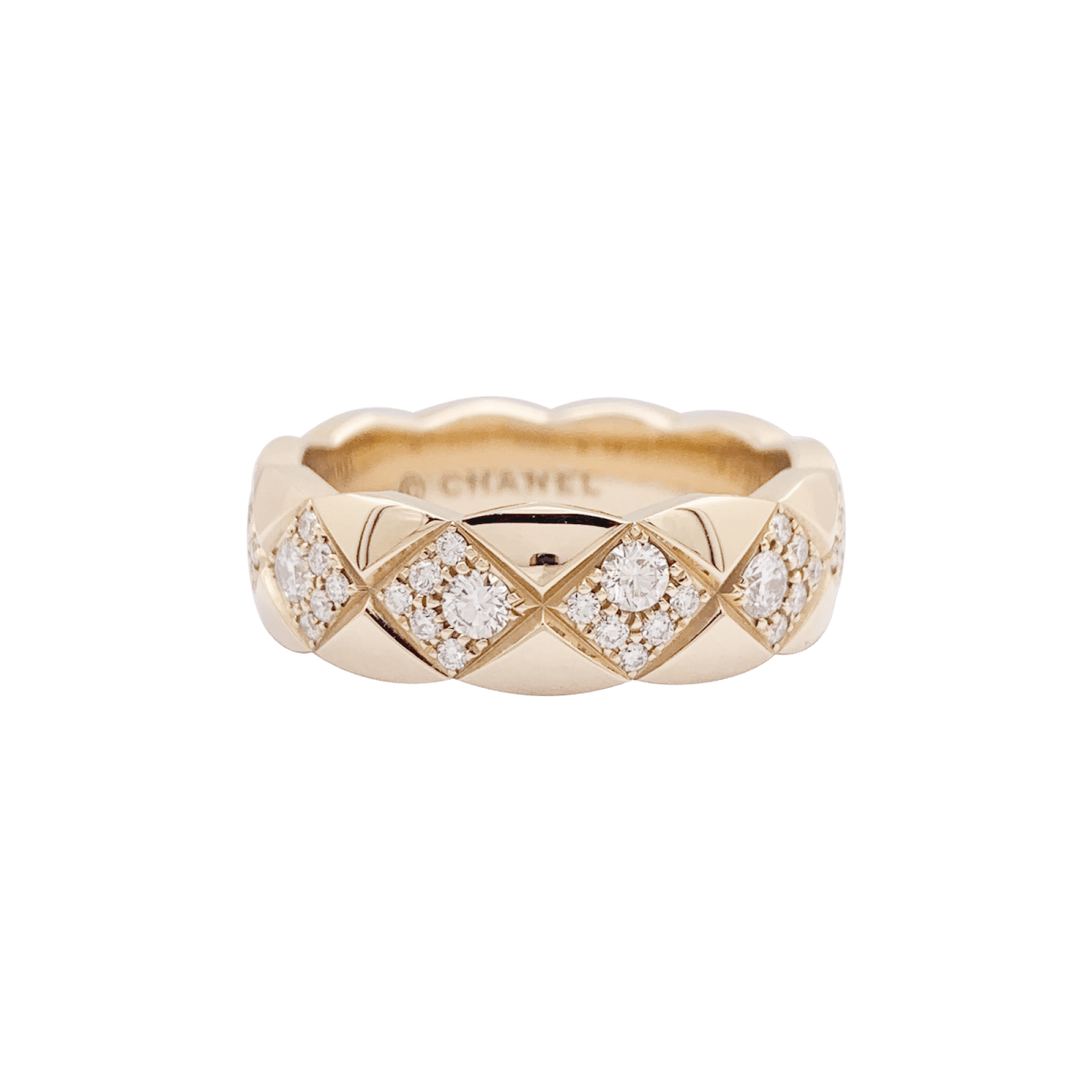 Bague CHANEL, "Coco Crush", en or beige et diamant - Castafiore