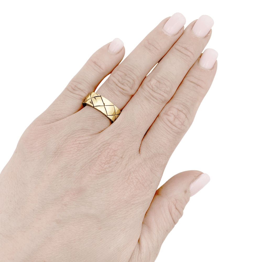 Ring Chanel, "Matelassé", yellow gold.