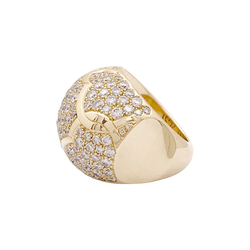 Bague CHANEL "Profil de Camélia" en or jaune et diamants - Castafiore