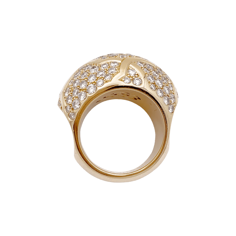 Bague CHANEL "Profil de Camélia" en or jaune et diamants - Castafiore