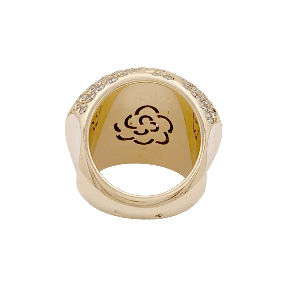 Bague CHANEL "Profil de Camélia" en or jaune et diamants - Castafiore