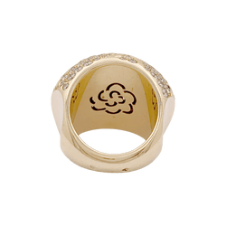 Bague CHANEL "Profil de Camélia" en or jaune et diamants - Castafiore