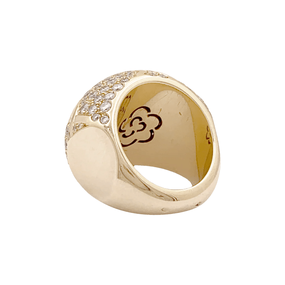 Bague CHANEL "Profil de Camélia" en or jaune et diamants - Castafiore