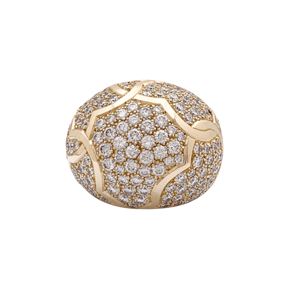 Bague CHANEL "Profil de Camélia" en or jaune et diamants - Castafiore