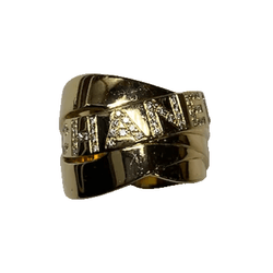 Bague CHANEL "Ruban" en or jaune et diamants - Castafiore