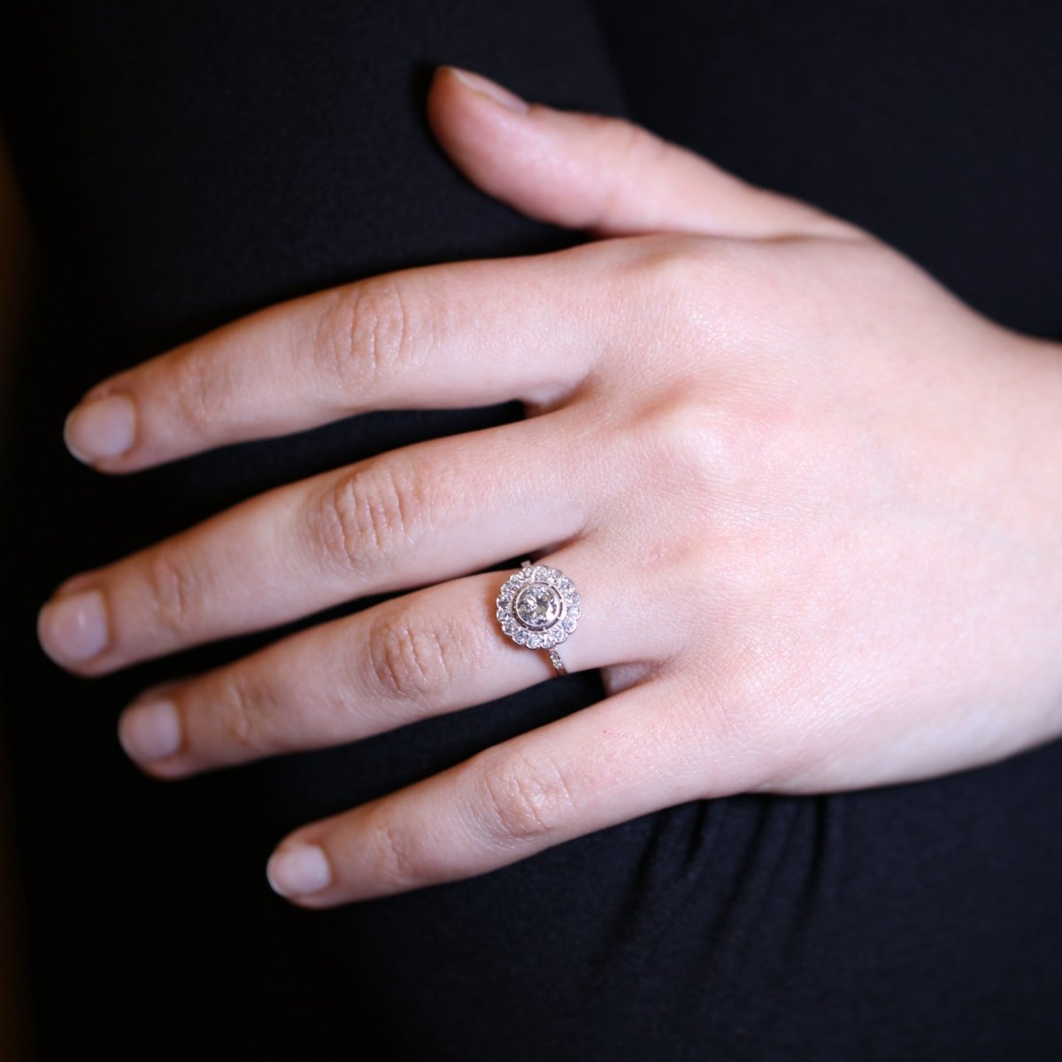 Bague Charmante en platine et diamants - Castafiore