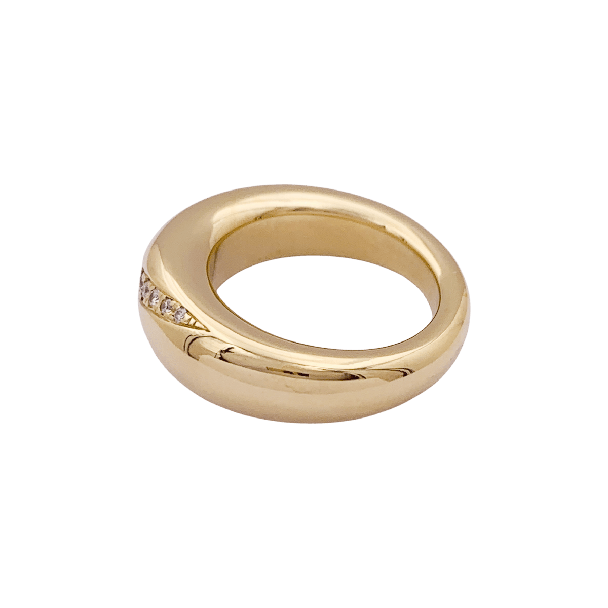 Bague Chaumet "Anneau" or jaune, diamants. - Castafiore