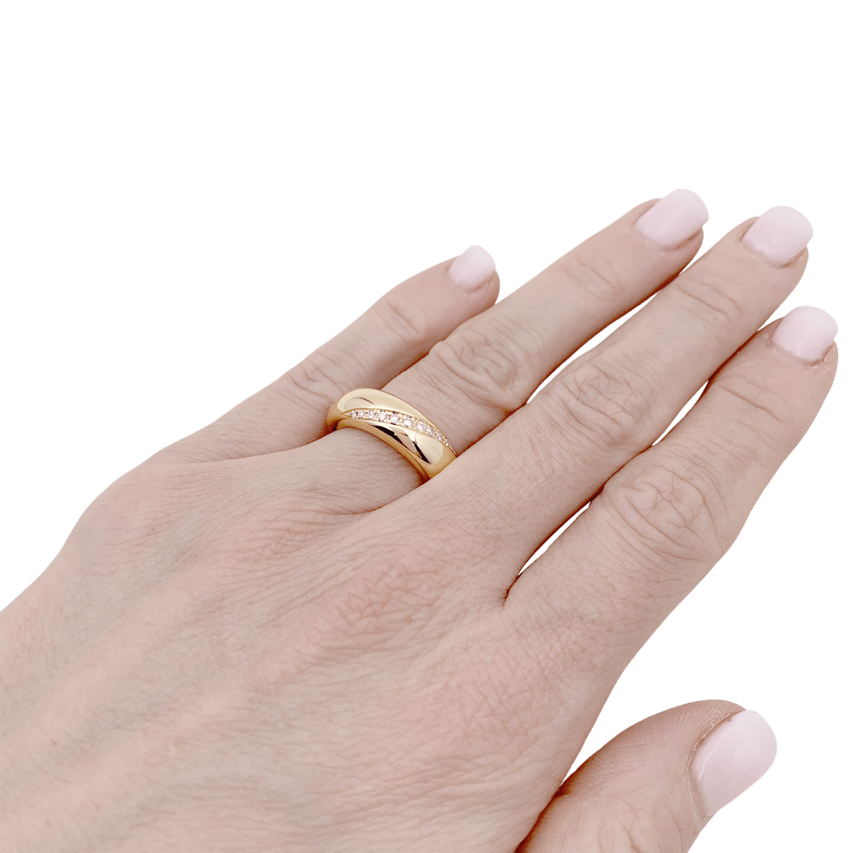 Bague Chaumet "Anneau" or jaune, diamants. - Castafiore