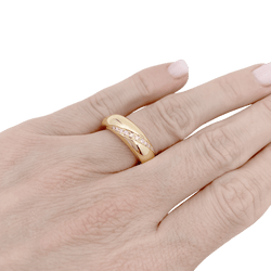 Bague Chaumet "Anneau" or jaune, diamants. - Castafiore