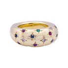 Bague Chaumet, "Anneau", or jaune, gemmes de couleur. - Castafiore