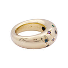 Bague Chaumet, "Anneau", or jaune, gemmes de couleur. - Castafiore