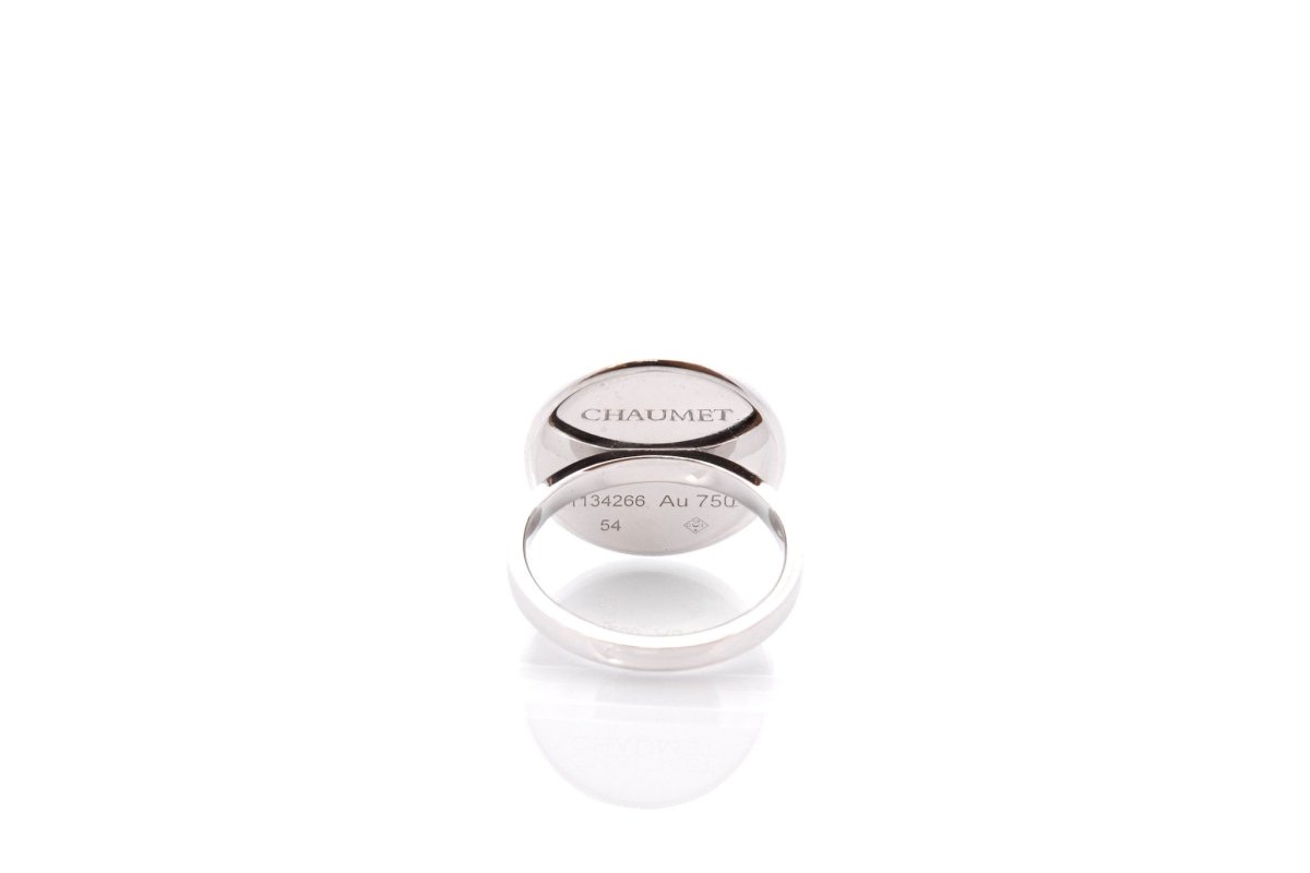 Bague CHAUMET "Class One Croisière" en or blanc, topaze et diamants - Castafiore