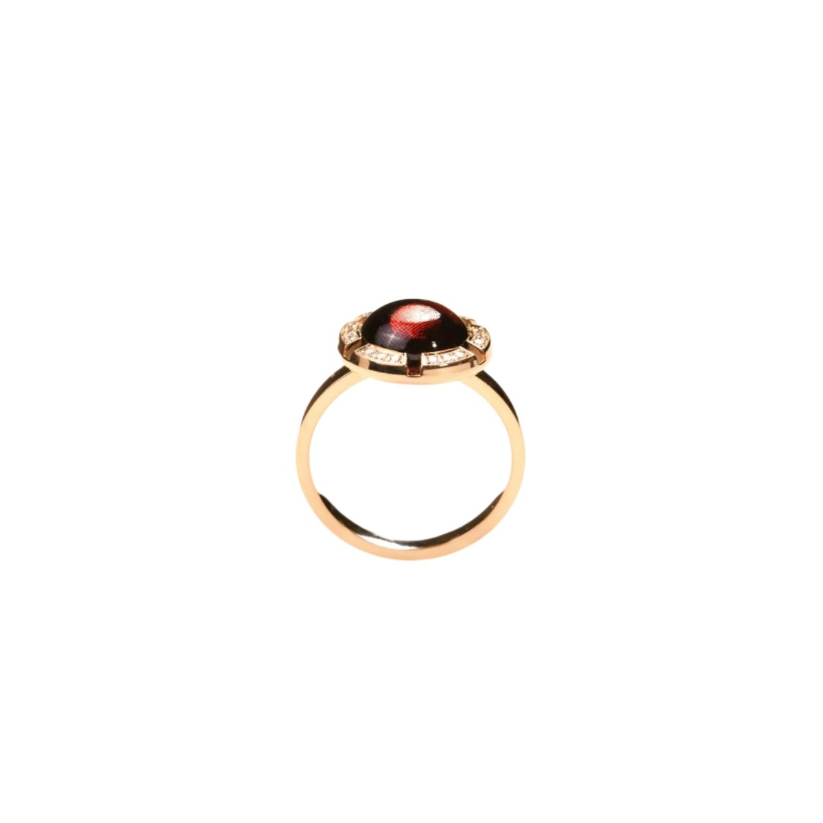 Bague CHAUMET "Class One Croisière" en or rose, cabochon de grenat et diamants - Castafiore