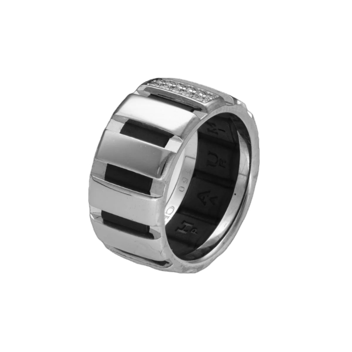 Bague Chaumet Class One en or gris 18k de 2005 avec diamants . Taille 53. Boite et papiers d'origine. - Castafiore