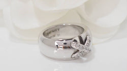 Bague Chaumet double Liens en or blanc et diamants - Castafiore