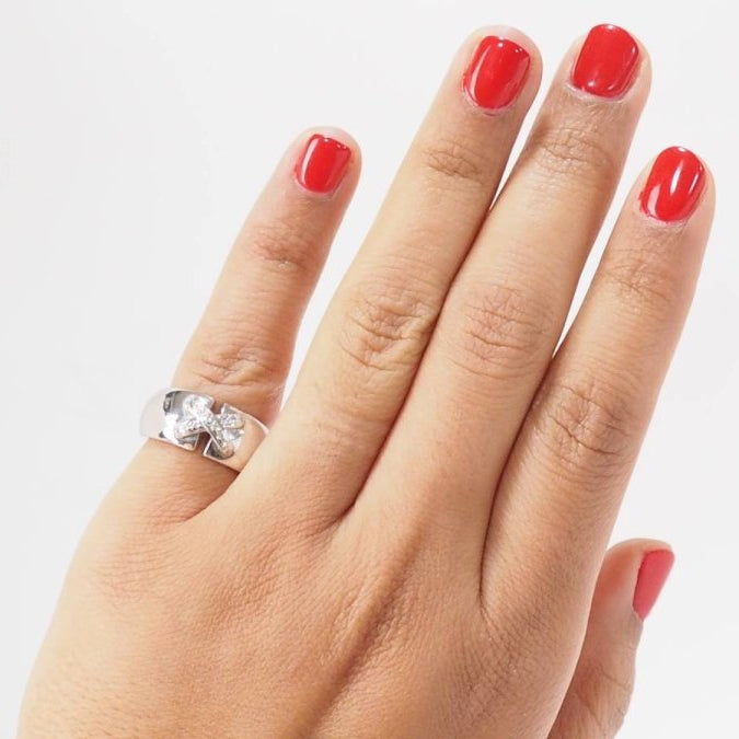 Bague Chaumet double Liens en or blanc et diamants - Castafiore