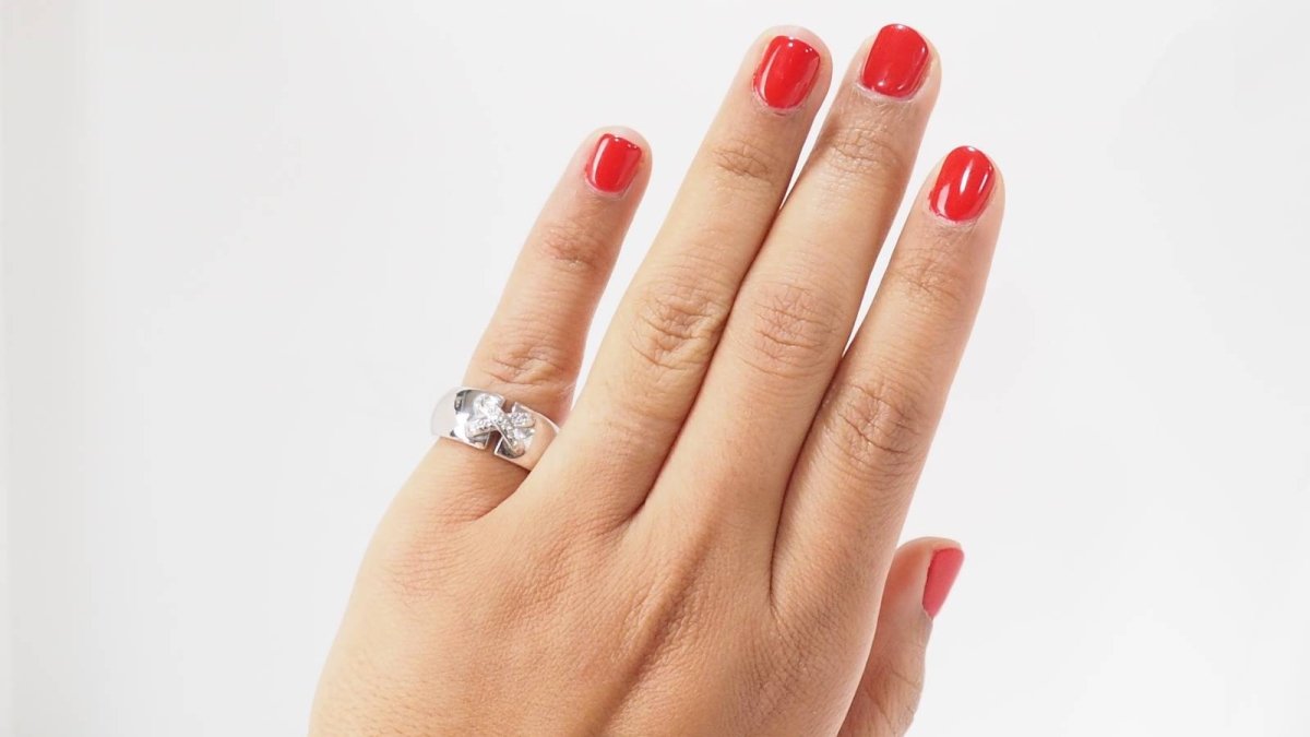 Bague Chaumet double Liens en or blanc et diamants - Castafiore