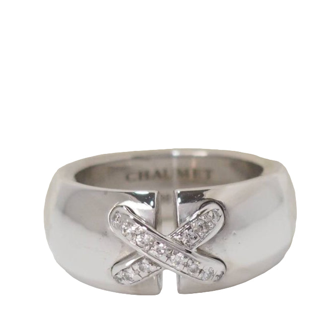 Bague Chaumet double Liens en or blanc et diamants - Castafiore