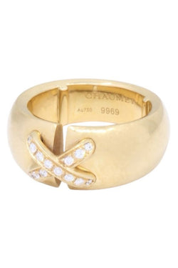 Bague CHAUMET Double liens en or jaune et diamants - Castafiore