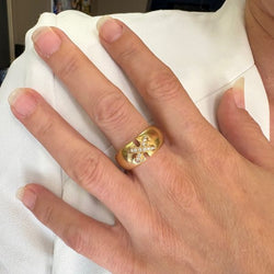 Bague CHAUMET Double liens en or jaune et diamants - Castafiore