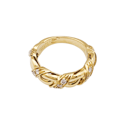 Ring Chaumet, "Tresse", yellow gold and diamonds.