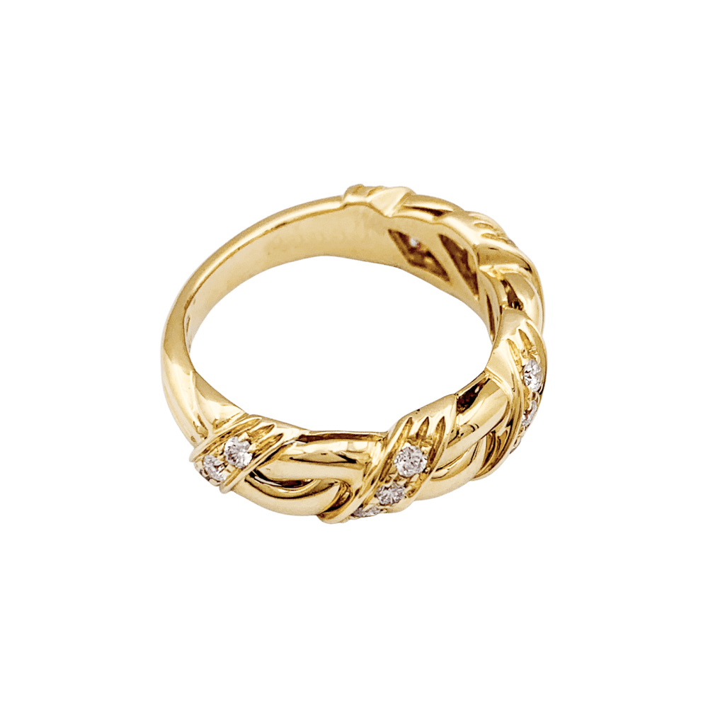 Ring Chaumet, "Tresse", yellow gold and diamonds.