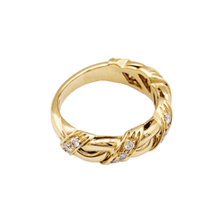 Ring Chaumet, "Tresse", yellow gold and diamonds.