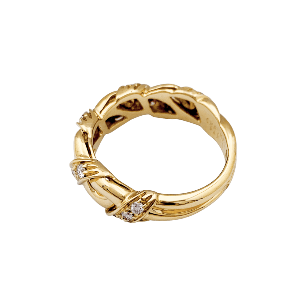 Ring Chaumet, "Tresse", yellow gold and diamonds.