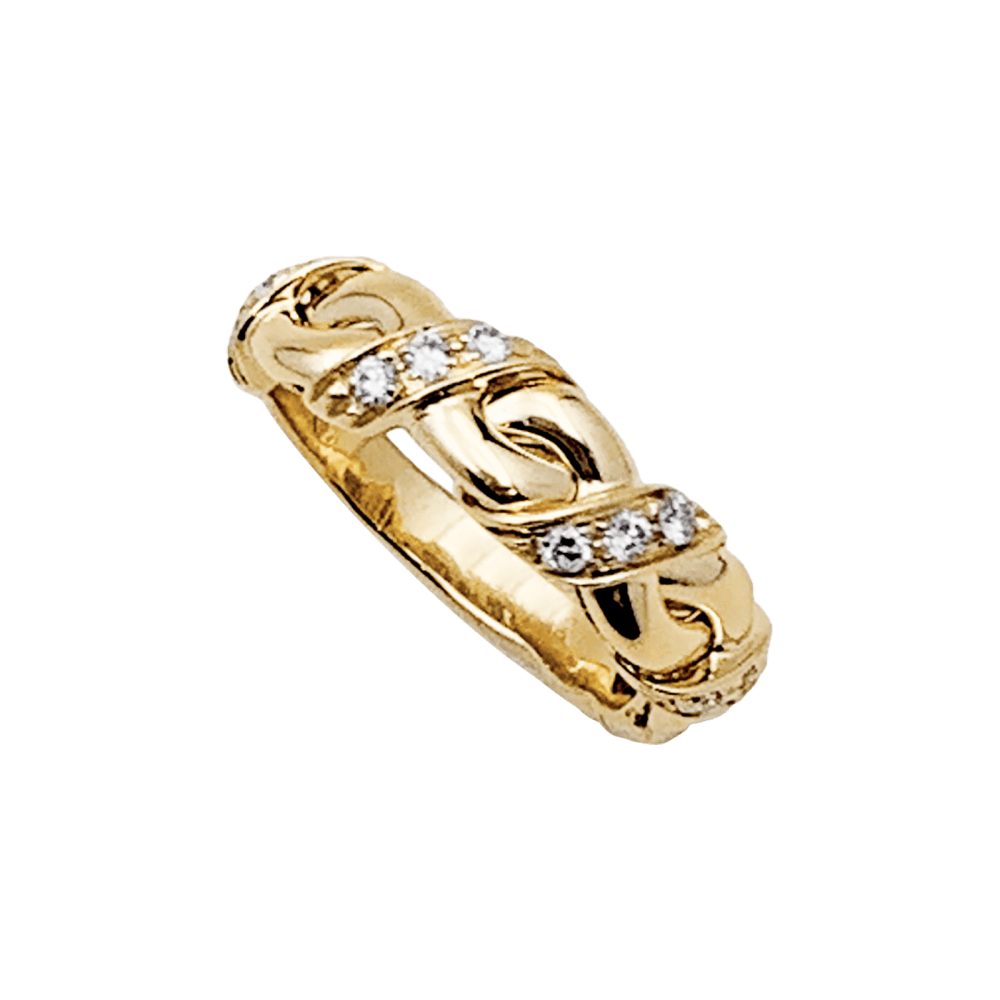 Ring Chaumet, "Tresse", yellow gold and diamonds.