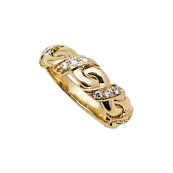Ring Chaumet, "Tresse", yellow gold and diamonds.