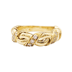 Ring Chaumet, "Tresse", yellow gold and diamonds.