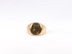 Bague chevalière ancienne en or et gravée aux armes du marquis d’Antin - Castafiore