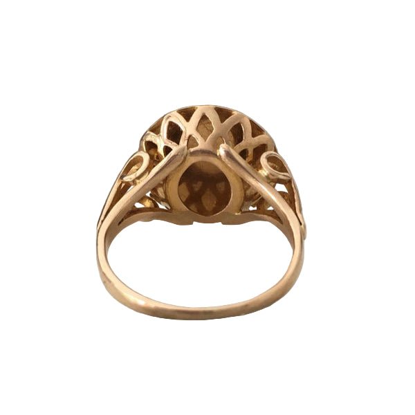 Bague Chevalière AUGIS en or jaune, rubis et diamant - Castafiore