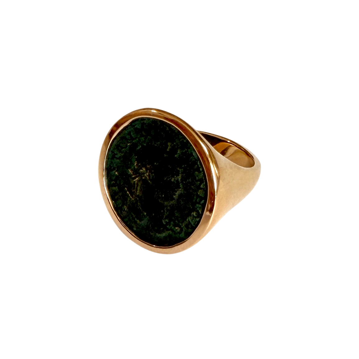 Bague Chevalière BULGARI "Monete" en or rose et bronze - Castafiore