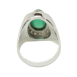 Bague Chevalière en or blanc, agate et diamants - Castafiore