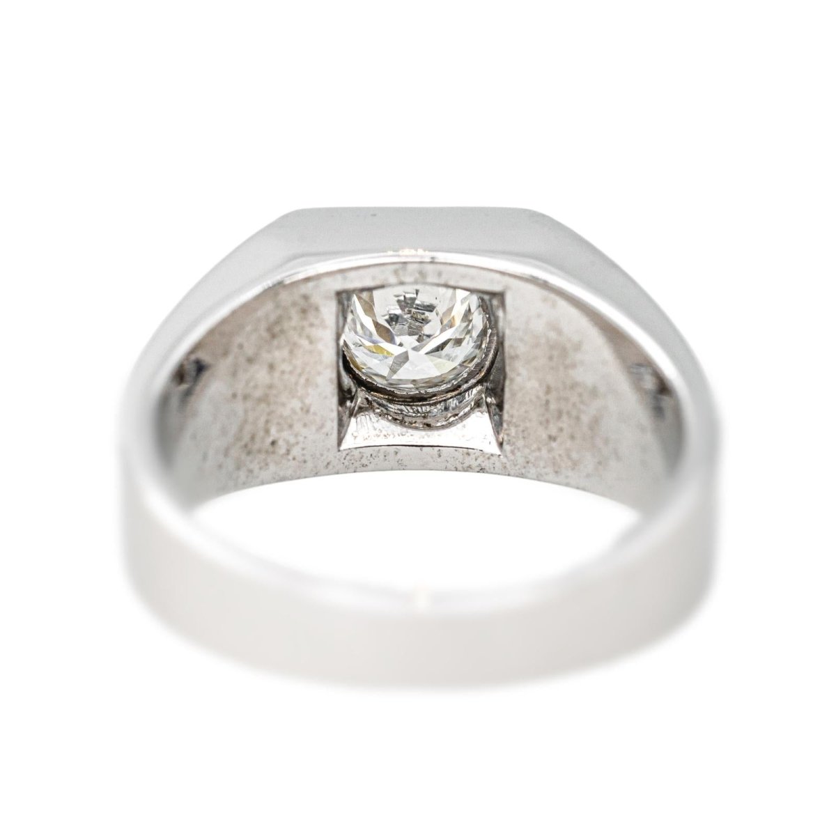 Bague Chevalière en or blanc et diamant - Castafiore