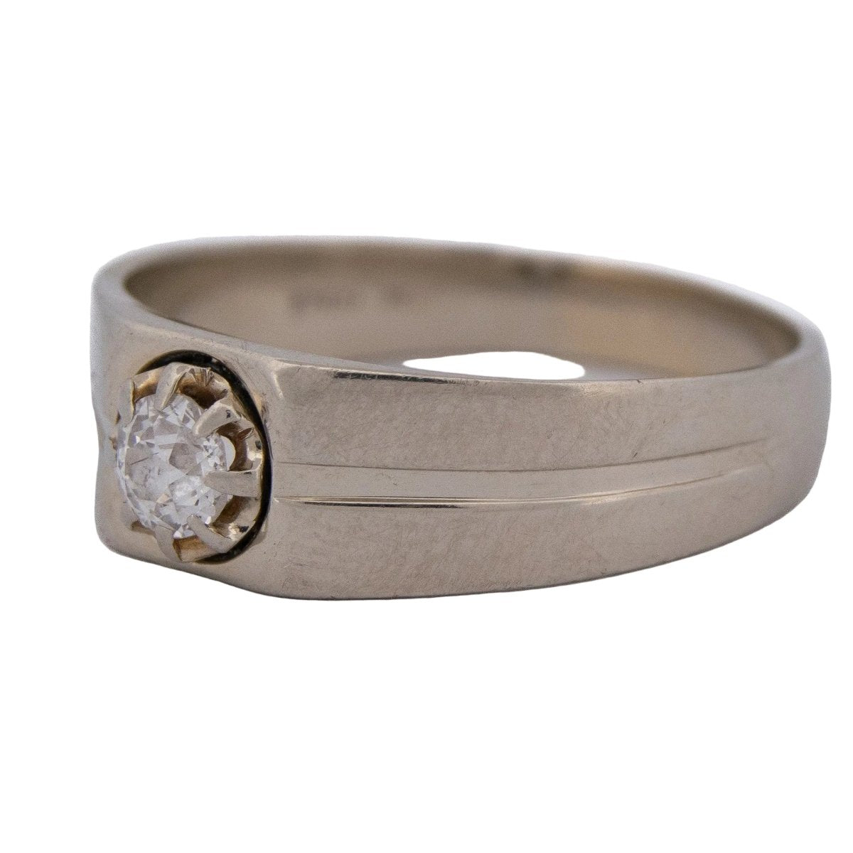 Bague Chevalière en or blanc et diamant - Castafiore