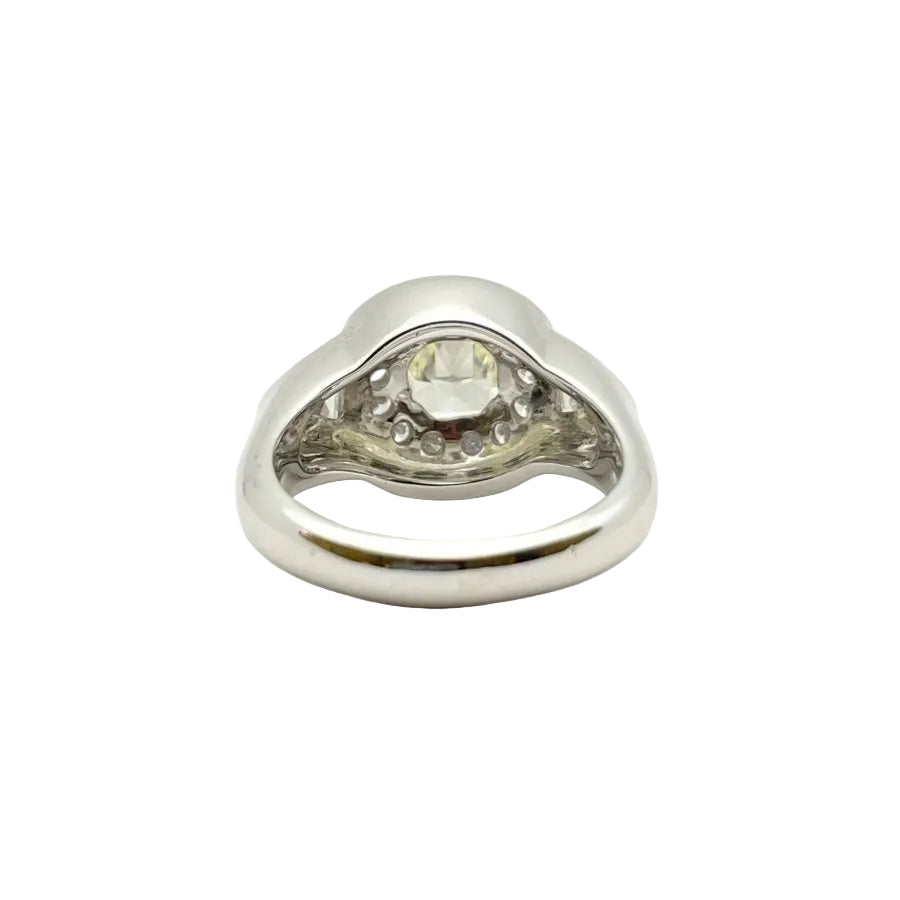 Bague Chevalière en or blanc et diamants - Castafiore