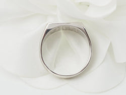 Bague chevalière en or blanc et diamants - Castafiore