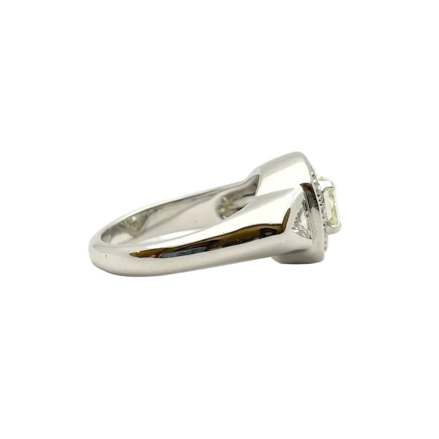 Bague Chevalière en or blanc et diamants - Castafiore