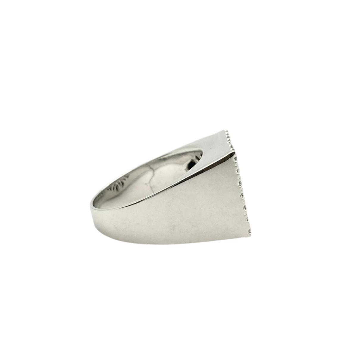 Bague Chevalière en or blanc et diamants - Castafiore