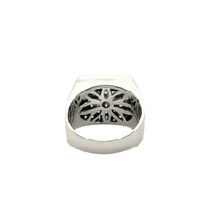 Bague Chevalière en or blanc et diamants - Castafiore