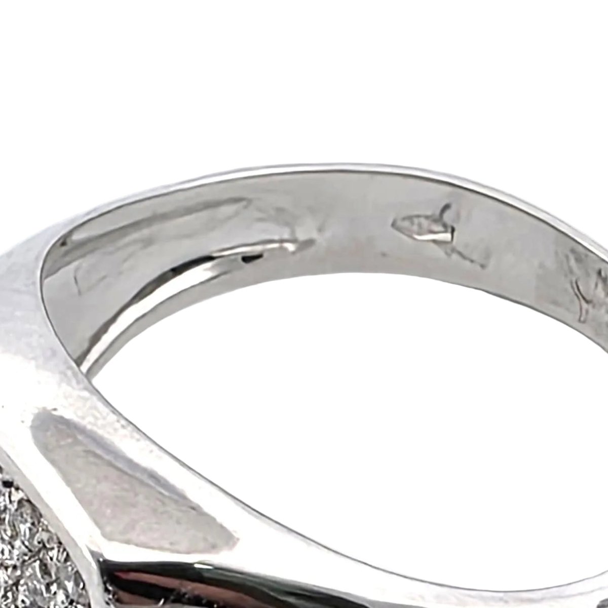 Bague Chevalière en or blanc et diamants - Castafiore